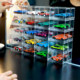 1:64 children's toy storage box alloy car model display stand wind and fire dustproof display box sky and earth cover