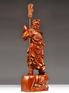 花梨关公武财神店铺开业送礼木雕