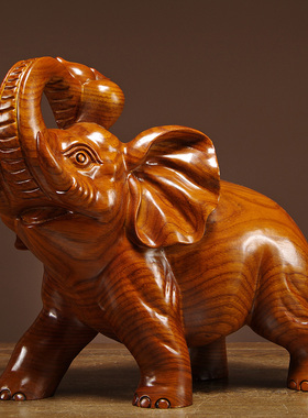 雕刻家居客厅玄关工艺品大象摆件