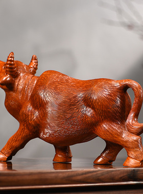 花梨木摆件雕刻动物生肖家居客厅