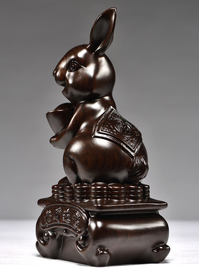 黑檀客厅兔子陈古实木