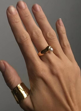 欧美ins同款法式简约金属戒指