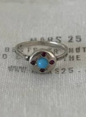 铜镀白金复古ins风戒指小众