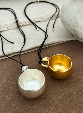 欧美个性杯子吊坠长项链