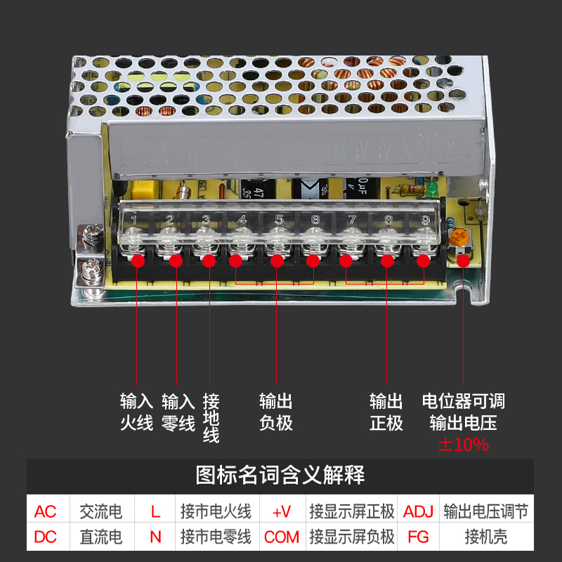 明纬200W开关电源S-200-24V8.3A5V40A12V14.6A15V36V48直流AC转DC - 图2