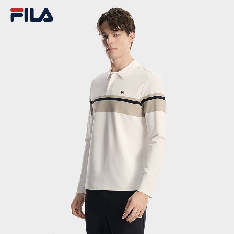 FILA 斐乐男子针织长袖POLO衫2026简约休闲基础上衣F11M618220F,淘宝优惠券,粉丝福利购,淘宝优惠卷