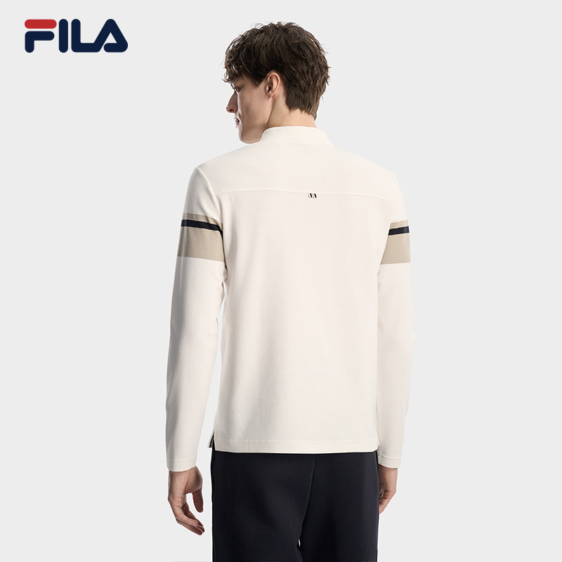 FILA 斐乐男子针织长袖POLO衫2026简约休闲基础上衣F11M618220F,淘宝优惠券,粉丝福利购,淘宝优惠卷