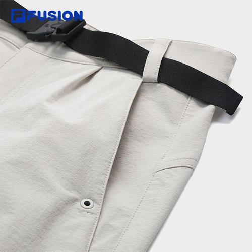 FILA FUSION斐乐潮牌梭织长裤女裤2026春季弯刀裤T11W613801F - 图2