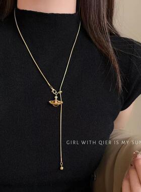 西太后土星流苏吊坠项链