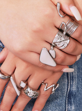 Ring Cold Wind Titanium Steel 18K Gold Finger Ring