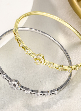 Explosive copper inlaid zircon bracelet with a high-end feel