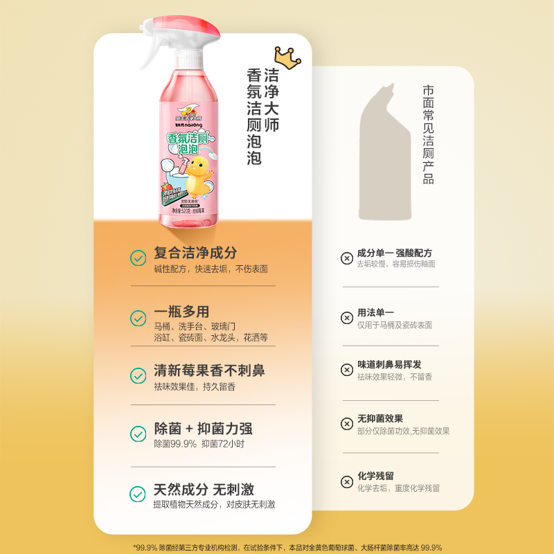 威王洁净大师洁厕泡泡马桶清洁剂洁厕灵多功能清洁去异味除菌慕斯