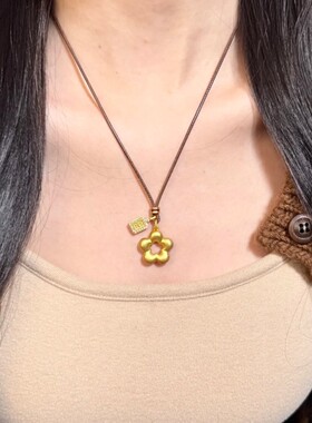 【发财小花】招财花长款花朵毛衣链项链女轻奢吊坠配饰女士饰品款