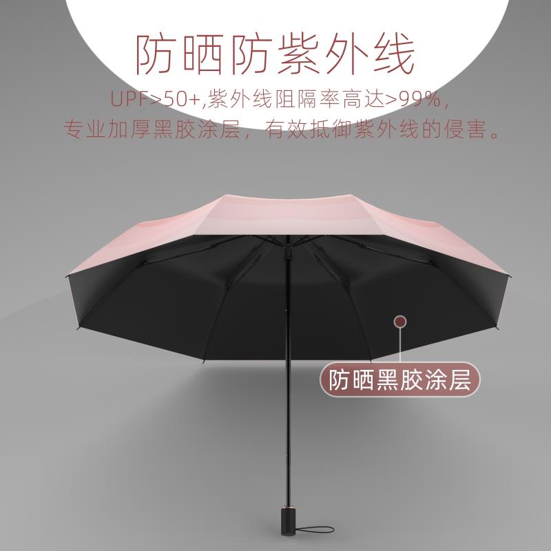 粉色爱心晴雨两用伞高级感遮阳伞女太阳伞防紫外线雨伞专业防晒伞