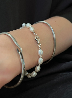 自留推荐 LANTERN SENSE 925银天然珍珠手链手串气质时尚百搭腕饰