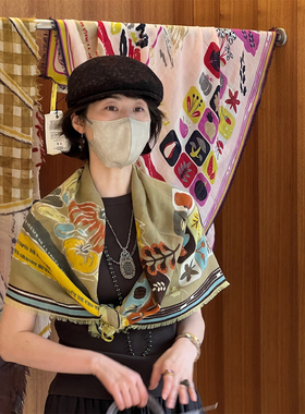 STORIATIPIC Ninon100*100植物果实印花方巾丝巾围巾披肩搭配秋冬
