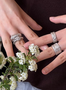 ATELIERSO倪索 25SSKARAT 纯银克拉弦线指环编织窄边宽边戒指叠戴