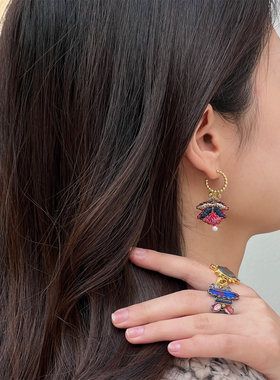 AYALA BAR SE2263耳环 Embroidered Small Hoop Earrings