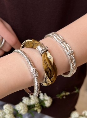 自留推荐 ATELIERSO倪索 克拉双层真丝手链弦线编织宽窄手镯叠加