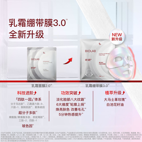 听研奢护御时抗皱乳霜面膜绷带膜3.0 5片熬夜垮脸提拉淡纹 - 图3