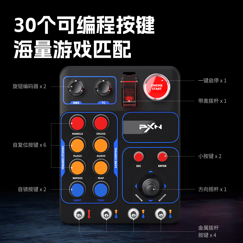 莱仕达CB1赛车模拟器中控盒按键RGB灯光特效欧洲卡车模拟2游戏控制盒F1赛车美卡 图马斯特魔爪 速魔fanatec