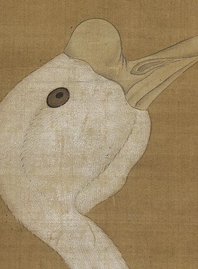 明代吕纪《狮头鹅》仿古名家字画高清微喷复制装饰临摹画心挂画