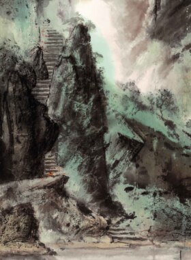 近现代 郜宗远 青山绿水国画大师巨幅水墨山水画临摹高清数字喷绘