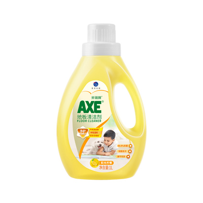 AXE斧头牌家用柠檬多效地板清洁剂1L*1瓶强力去污杀菌宠物用清香