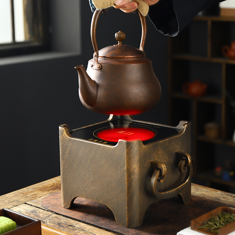 铸铁围炉煮茶电陶炉煮茶器煮奶茶仿古茶炉烧水壶蒸煮茶器套装家用