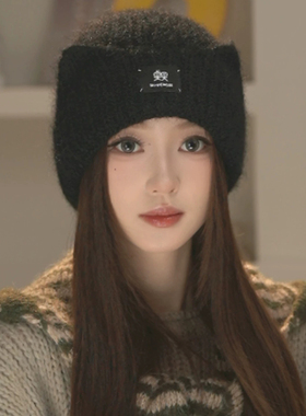 韩系猫耳秋冬保暖护耳针织帽女
