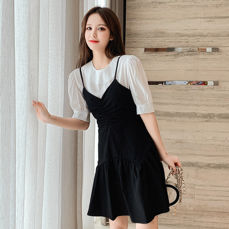 雪纺2020年夏季新款仙女都爱吊带裙 纯贝妮连衣裙