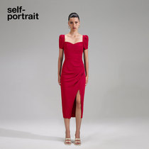 (Zhao Liying in the same style) Self-portrait red method to book a wedding party princess with a dress dress