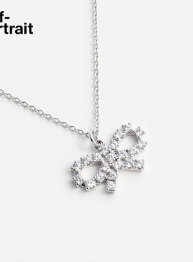 self-portrait感钻饰蝴蝶结项链