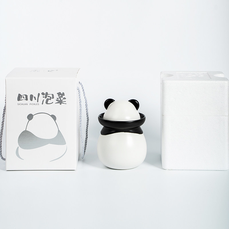 熊猫泡菜坛储物罐客厅书桌玄关摆件创意简约可爱装饰礼盒装茶叶,淘宝优惠券,粉丝福利购,淘宝优惠卷