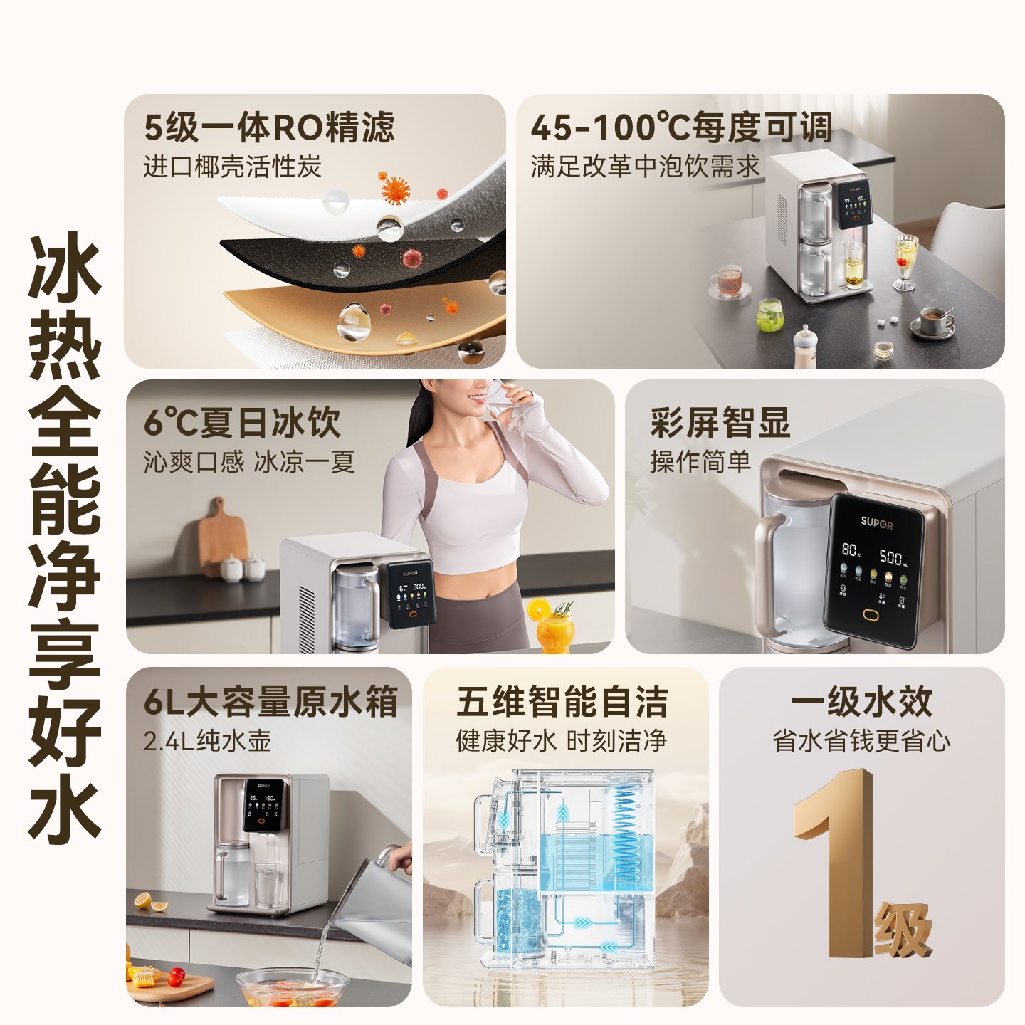 [国补20%]苏泊尔直饮净饮机家用桌面台式即热式饮水机制冷净水器 - 图0