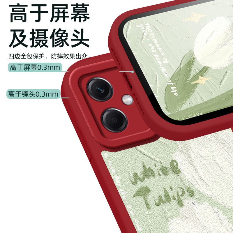 适用红米note13手机壳redmik70pro女款绿色风景10s/note9/8春夏note11tpro+/k60/k50/k40s/k30小羊皮12/70e男