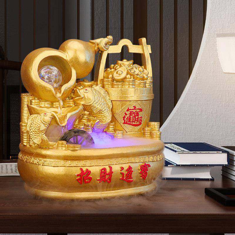 招财风水摆件流水鱼缸水循环加湿器客厅办公室装饰品乔迁开业礼品,淘宝优惠券,粉丝福利购,淘宝优惠卷