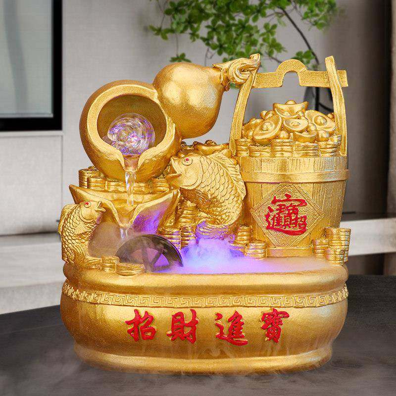 招财风水摆件流水鱼缸水循环加湿器客厅办公室装饰品乔迁开业礼品,淘宝优惠券,粉丝福利购,淘宝优惠卷