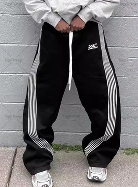 Men's striped casual pants, street hip-hop loose pants嘻哈裤