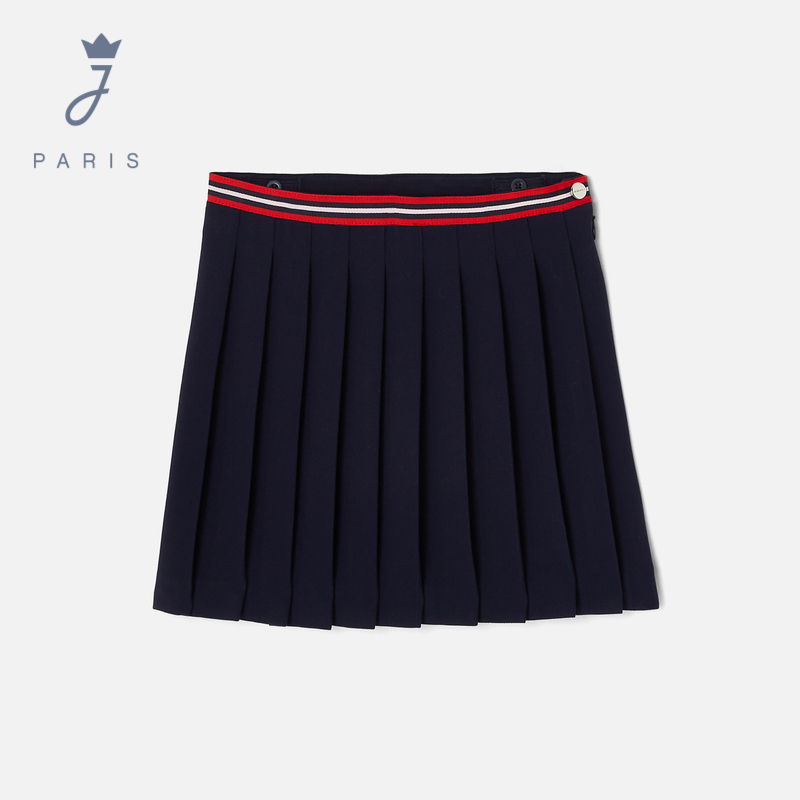 Jacadi亚卡迪法国女大童学院风半身裙2025春款女童百褶裙2030638