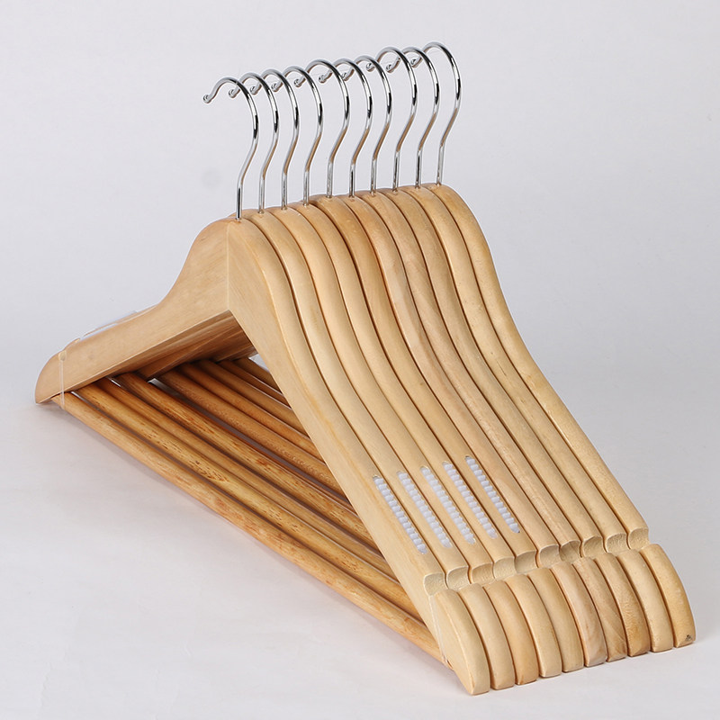 Wooden clothes hanger non-slip clothes household solid wood clothes hanger