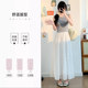 Apricot-colored skirt for women in summer 2025 new high-waisted slim small pleated cake a-line pleated midi skirt