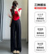 White Breast Pants Women's Summer Thin Style 2025 New Small High Waist Ice Silk Wide Leg Pants Textured Yamamoto Pants