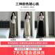 Women's summer thin apricot ice silk wide leg pants