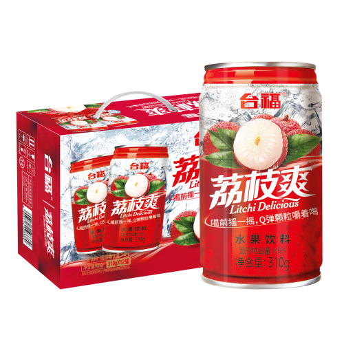 台福荔枝爽水果味饮料罐装网红椰果粒果汁夏天解渴饮品整箱批发价 - 图3