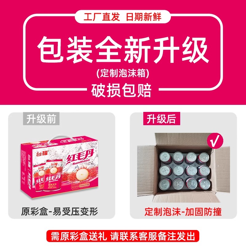 台福红毛丹水果饮品310g*12罐装果粒多网红好喝的整箱批发饮料 - 图2