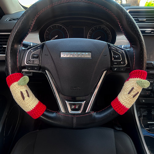 车载创意手工编织材料包新手diy汽车方向盘保护套秋冬防滑保暖 - 图1