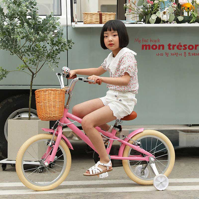 韩国Montresor萌兽儿童自行车复古男女轻脚踏车12寸/14寸3-9岁
