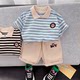 
Summer striped short-sleeved two-piece children's clothing baby boy summer boy suit set 2025 new children's clothing foreign