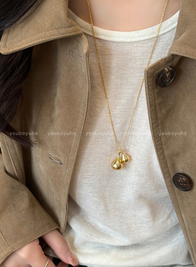 水滴项链女休闲百搭高级感毛衣链